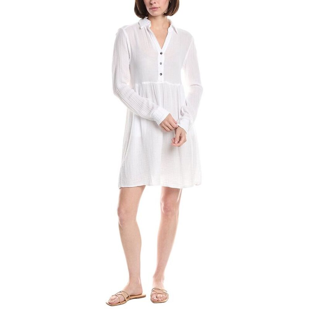 Michael Stars Womens  Kimberly Shirt Waist Dress, White